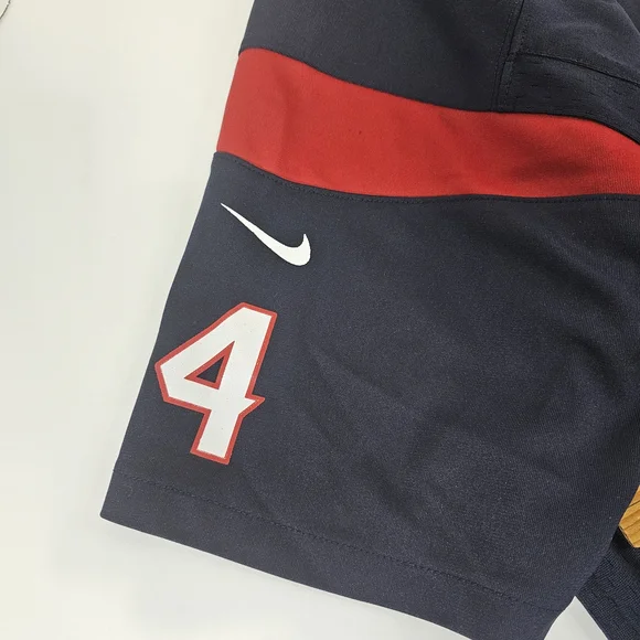 NFL Texans #4 Navy and Red Football Jersey - Picture 7 of 10